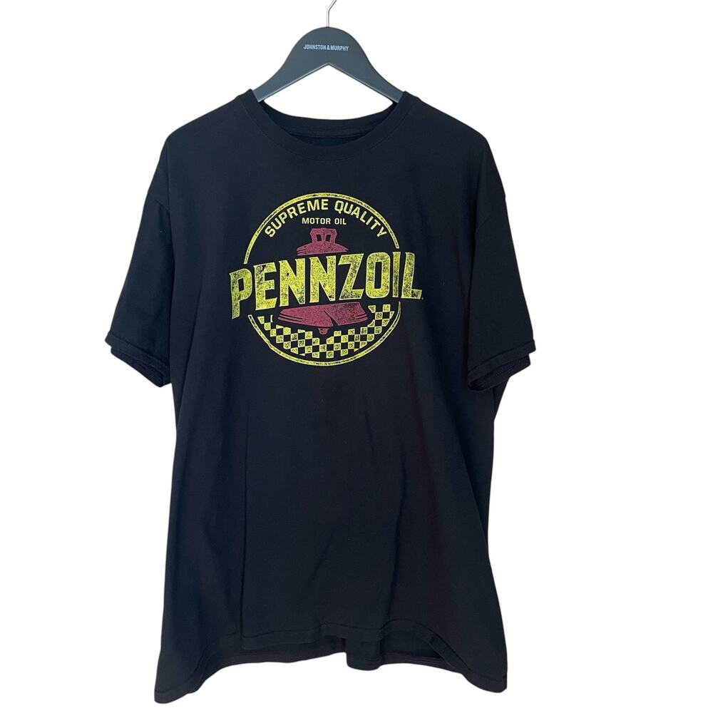 Tee Luv Pennzoil Graphic T Shirt Mens 2XL Black Automotive Casual Shirt